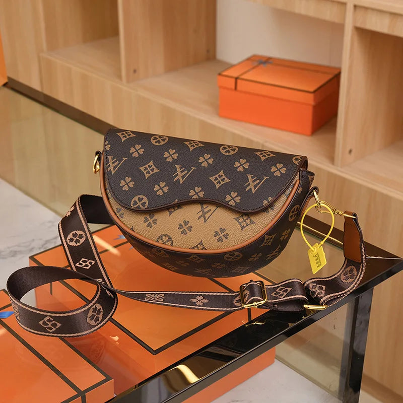 Women'S Saddle Bag Elegant Ladies Top Handbag Large Capacity Korean Trend Female Printing High-End Shoulder Messenger Bag